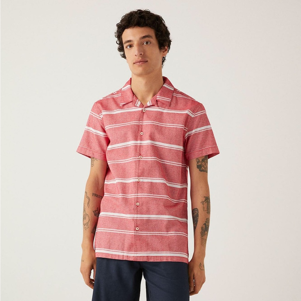 Springfield Short Sleeve Button Down Camp Shirt, size XL